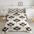 thumbnail image 2 of Homewish Baroque Bat Crown Skull Full Size Comforter Sets for Kids, Cream Gothic Drip Winged Skeleton Bedding Comforter Set, Black Reversible, 3-Piece, 1 Comforter and 2 Pillowcases, 2 of 6