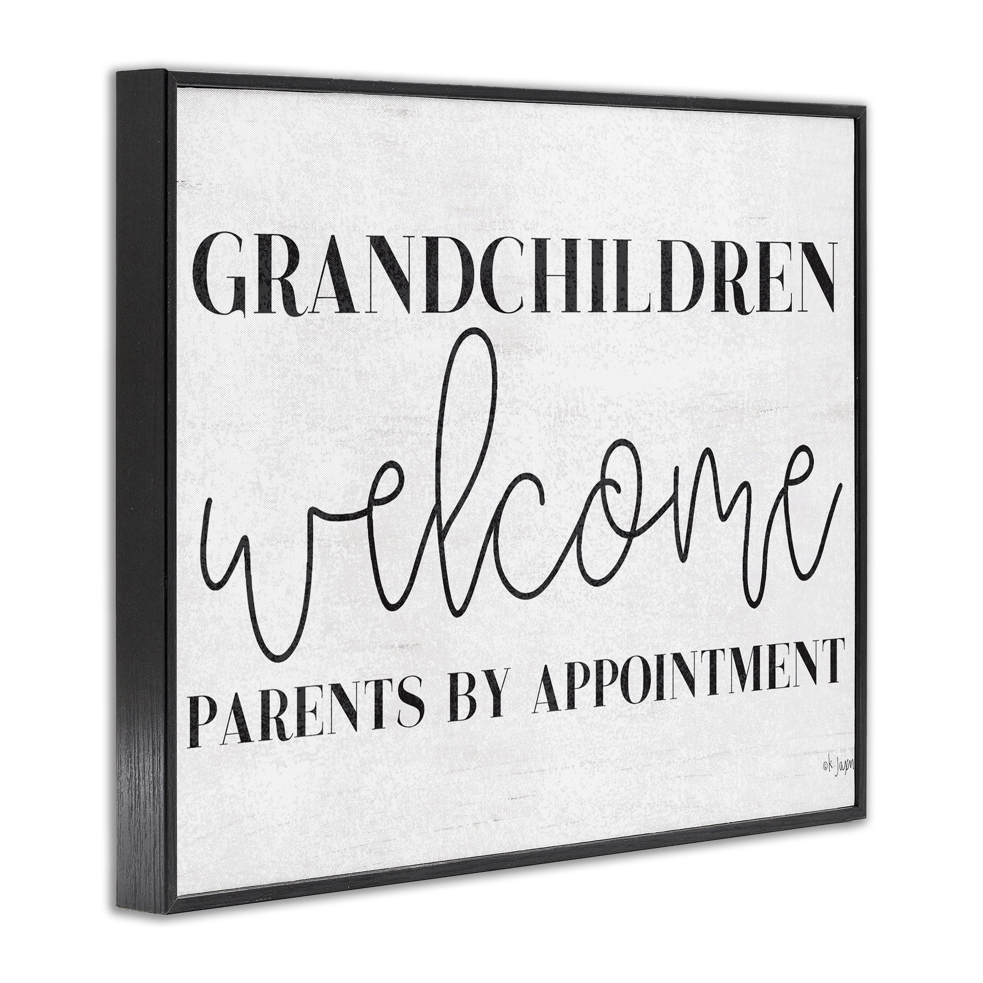 Stupell Industries Grandchildren Welcome Parents by Appointment Black Framed Giclee Art, design by Jaxn Blvd.