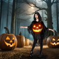 thumbnail image 4 of Poncho Jack-O-Lantern de Costume Fun World para mujer, Halloween, 4 of 5