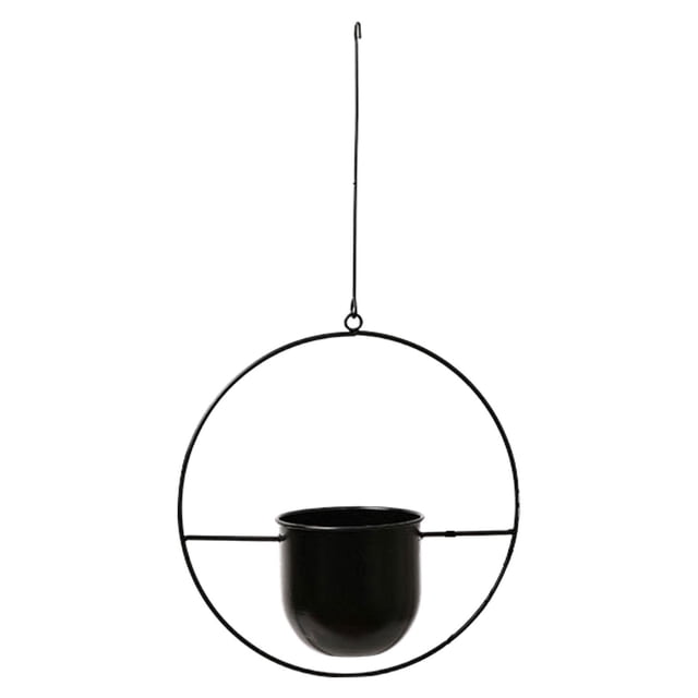 Maceta de pared para jardín, cesta de flores, maceta decorativa que ahorra espacio. Negro