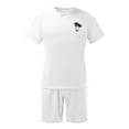 thumbnail image 5 of Men's Spring Summer 2-Piece Outfit, Casual Muscle Fit Short Sleeve Tee and Classic Fit Sport Shorts, Lightweight Tracksuit For Sports and Leisure,White,XL, 5 of 6
