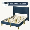 thumbnail image 4 of Topeakmart Full Size Upholstered Bed Frame with Wing-Side Headboard, Navy Blue, 4 of 7