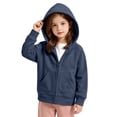 thumbnail image 2 of Zip Up Hoodie for Girls Long Sleeve Cotton Sweatshirt Jackets Solid Color,Full Zip Hoodie Jacket,Girls Sweatshirt,Front Pockets,Casual,Loose,Girls 2-13 Years,Daiy Wear, 2 of 7