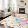 thumbnail image 2 of 8'x10' Area Rugs, Easter Eggs Indoor Outdoor Area Rug for Living Room Bedroom, Spring Daisy Eucalyptus Leaves Vintage Washable Bathroom Rugs Kitchen Floor Carpet Mats Home Decor Aesthetic, 2 of 8