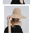 thumbnail image 4 of CoCopeaunts Women's Sunhat Wide Brim Beach Topless Summer Hat Reversible Breathable Stylish Flower Ponytail Large Vacation Foldable Hat, 4 of 8