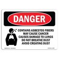 thumbnail image 1 of SignMission OS-DS-A-1218-L-2052 12 x 18 Po Signe de Danger OSHA - Contient des Fibres d'Amiante, 1 of 1