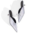 thumbnail image 4 of RONILURN Kitten Heels for Women Heeled Mules Stiletto Pumps Bow Closed Toe Pointed Toe Low Heel Slip on Fashion Metallic Backless Prom Party Dressy, 4 of 8