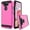 Hotpink, variant on GSA Brushed Hybrid Case for LG Aristo 5, Fortune 3 - Black