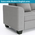 thumbnail image 5 of 110 Inch U-Shaped Sectional Sofa Couch, Convertible Sectional Sofa Set with Classic English Arm and 3 Pillows Modern Sleeper Sofa with Loveseat & Chaise & 3 Seat Sofa for Living Room, Light Grey, 5 of 7