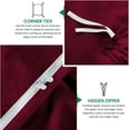 thumbnail image 3 of Luxurious 500-TC 100% Egyptian Cotton 3-Pieces Soft Duvet Cover Set ( Zipper Closure & Corner Ties ) ( 1-Duvet Cover & 2-Pillow Shams ) - OverSize Queen Size ( 98" x 98" ) Inches, (Burgundy), 3 of 4