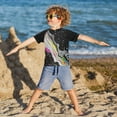 thumbnail image 3 of FORMRS Boys Rash Guard Short Sleeves Swim Shirt Quick Dry UPF 50+ Sun Protection, Sizes 3-12T, Colorful White, 3 of 6