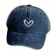 thumbnail image 3 of Gorra de béisbol clásica con visera y corazón bordado, informal, para cumpleaños Azul Marino B, 3 of 9