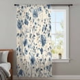 thumbnail image 4 of Botanicals Flower Sheer Curtains 63 Inches Long, Blue Wildflower Garden Motifs Floral Light Filering Curtains, Breathable Simi Curtain Privacy Drapes for Living Room Bedroom Window Treatment, 4 of 9