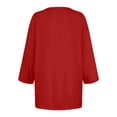 thumbnail image 5 of NinXxx Women's Basic Button Down Round Neck Soft Breathable Everyday Top Red XL, 5 of 5