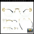 thumbnail image 2 of Oversize Luxury Hip Hop Gangster Swagger Rimless Racer Shield Eyeglasses [Yellow Gold Black], 2 of 7