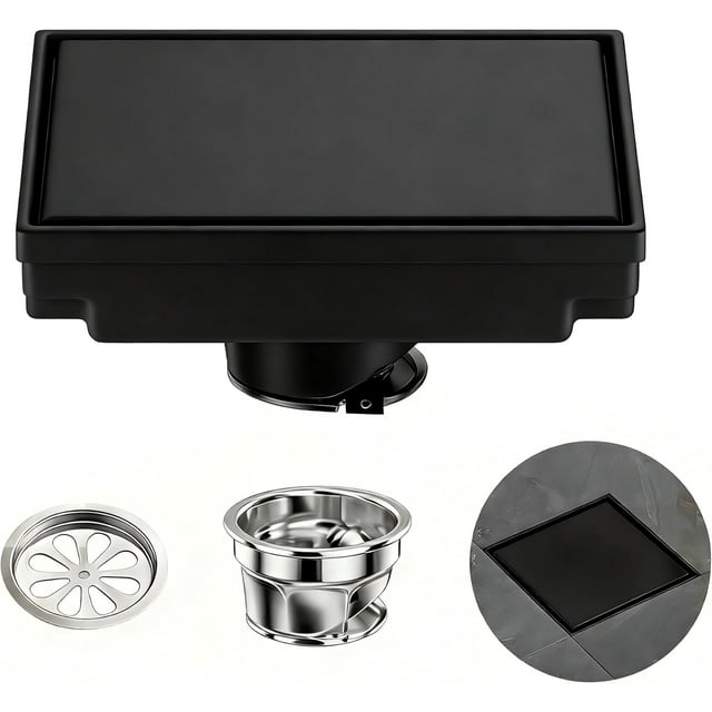Coladera para Regadera, Desague de Ducha de Acero Inoxidable 304, Drenaje de Piso Regadera Antiolores para Baño, Anti-Obstrucción con Funda Invisible y Núcleo Anti-Insectos para Cocina Aseos