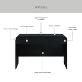 Better Homes & Gardens Juliet Curved Desk with Storage, Black Finish - Walmart.com