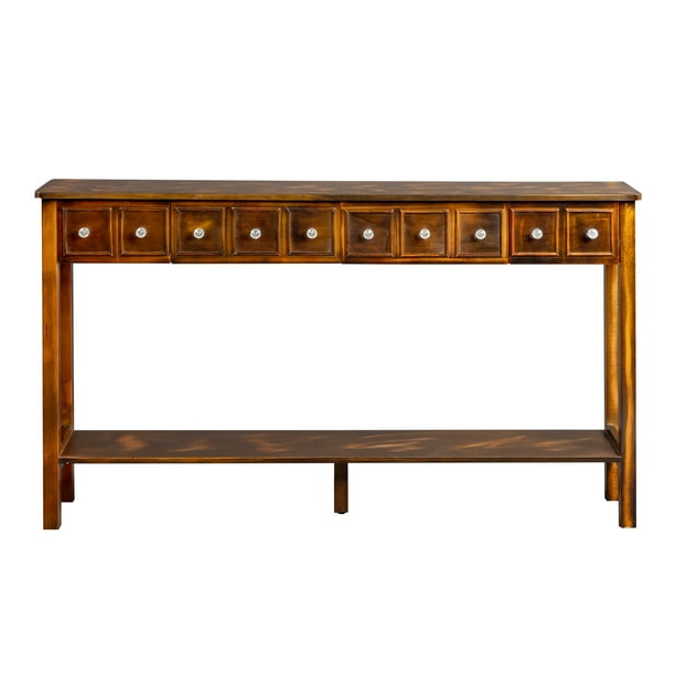 Tomshoo Long Console Table Entryway Table with Different Size Drawers