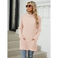 thumbnail image 6 of TEMOFON Long Sleeve Tops for Women Casual Turtleneck Pullover Fall Comfy Soft Sweaters Loose Tunic Knit T Shirts for Women with Pocket, 6 of 8