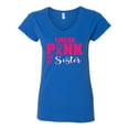 thumbnail image 2 of I Wear Pink for My Sisiter Survivor Awareness Womens V-Neck Tee, Royal, Large, 2 of 3