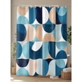 thumbnail image 4 of Shower Curtain Mid Century Geometric Shower Curtains for Bathroom, Waterproof Polyester Shower Curtain Set with Hooks, Small Stall Size 36" x 72" Abstract Modern Blue, 4 of 6
