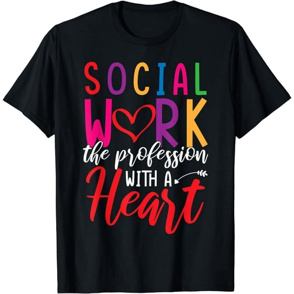 Social Worker Heart Graphic T-Shirt Soft Cotton Casual Crewneck