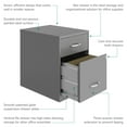 thumbnail image 3 of Space Solutions 18" Deep 2 Drawer Letter Width Vertical File Cabinet with Accessory Drawer, Silver, 3 of 16