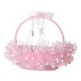 thumbnail image 6 of Flower Girl Basket 22cm x 22cm Decorative Bowknot Flower Candy Baskets Wedding Flower Basket for Party Wedding Anniversary Holiday Pink, 6 of 12