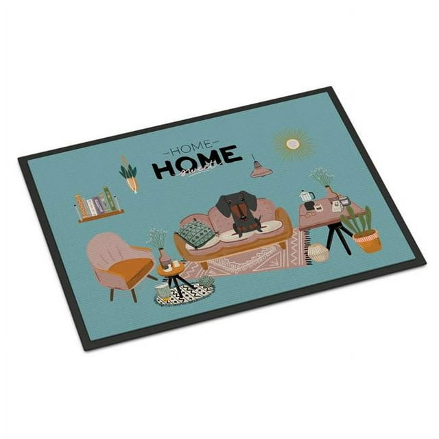 Carolines Treasures CK7977JMAT 24 x 36 in. Black Tan Dachshund Sweet Home Indoor or Outdoor Mat