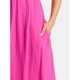 thumbnail image 3 of Time and Tru Women's Cotton Midi Dress with Flutter Sleeves, Sizes XS-XXXL, 3 of 4