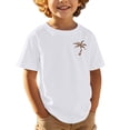 thumbnail image 1 of NINGMENG Juniors Garçons Chemises & Hauts Imprimé Cocotier Col Rond Mignon Manches Courtes Décontracté Sport Confortable Chandail Tee-Shirts Mode Urbaine, Blanc, 12-13 Ans, 1 of 4