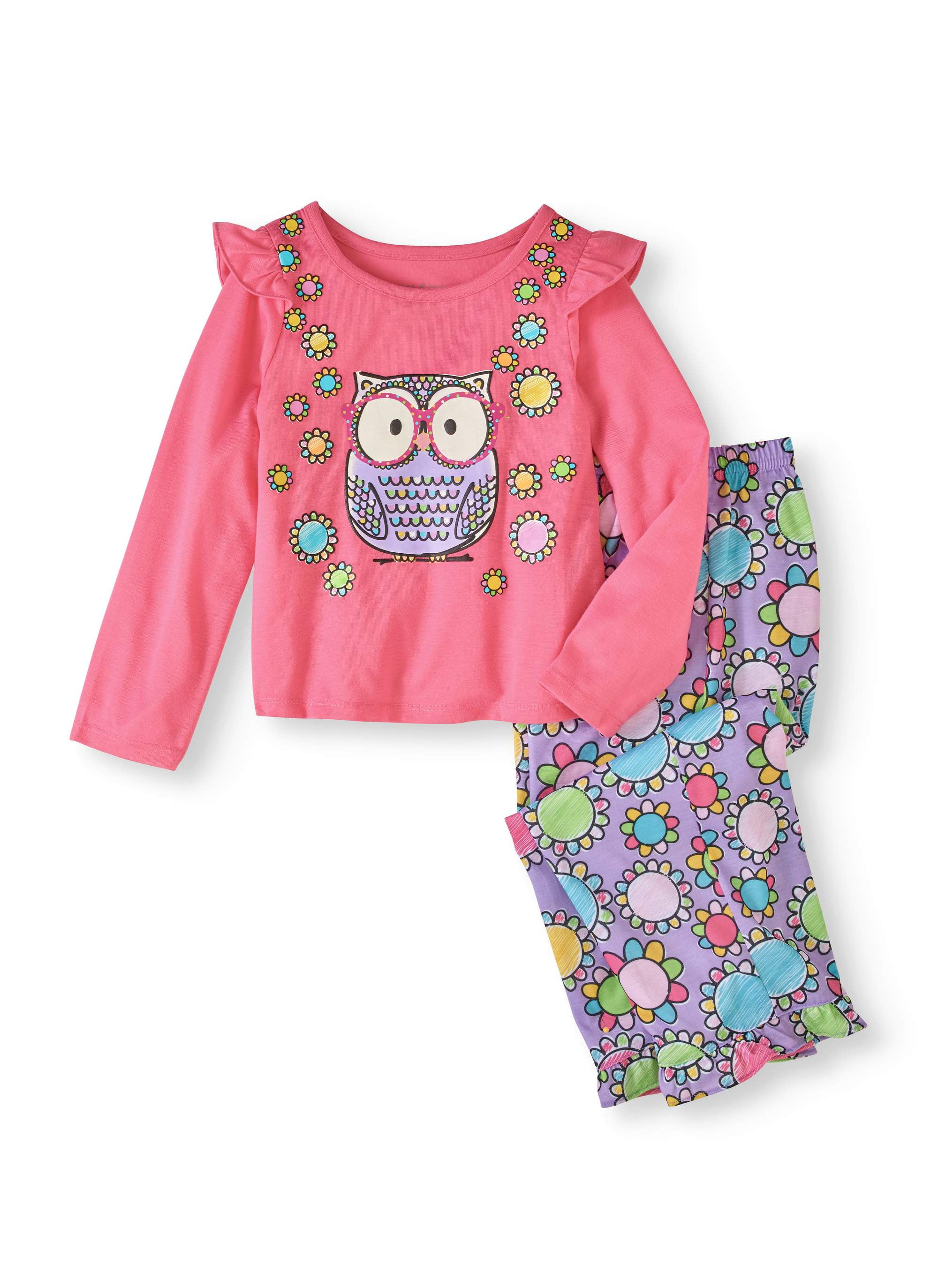 Peas & Carrots Owl Toddler Girls Pajamas BrickSeek