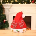 thumbnail image 5 of Gorra navideña Roja farfi con calcomanías de Colores suaves y brillantes tejidos encantadores gorra navideña de fiesta de Papá Noel, 5 of 5
