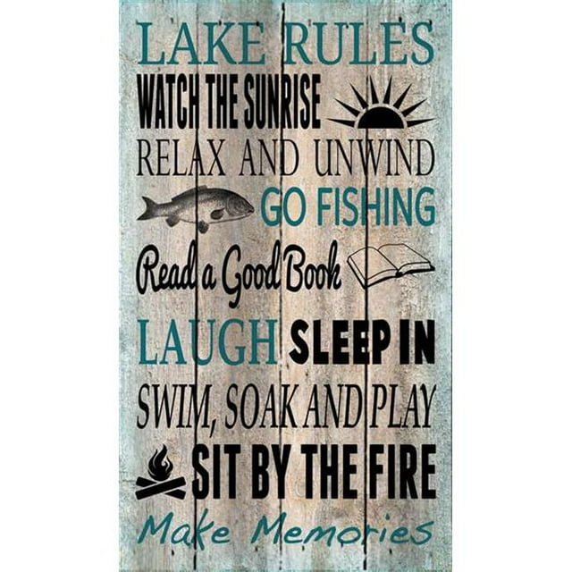 Artistic Reflections PA1003 14 x 24 Po Lac Règles Bois Palette Design Mur d'Art Signe