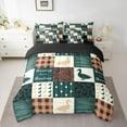 thumbnail image 3 of Manfei Jungle Wildlife Duck Twin Bedding Sets 7-Piece, Western Rustic Hunting Bedding Comforter Set, Vintage Tribal Patchwork Reversible Sheet Sets, Luxury Bedroom Decor, 3 of 8