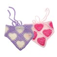 thumbnail image 3 of Unique Bargains 2 Pcs Triangle Bandana Knitted Turban Crochet Hair Scarf for Women Purple Pink, 3 of 5