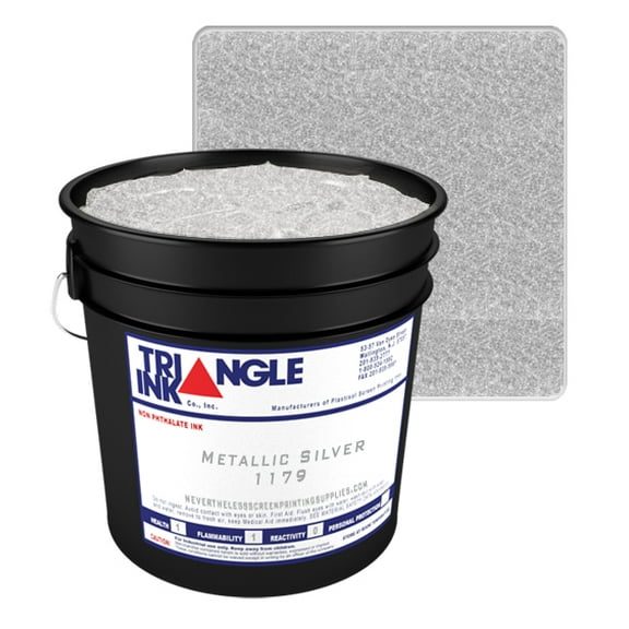 8oz Metallic Silver Ink - Half Pint Glitter Screen Printing Ink - Nevertheless Plasitsol Ink - Metallic Screen Print Ink