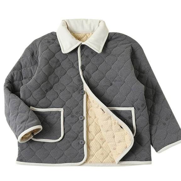 Hpgjzj Kids Quilted Puffer Jackets Lightweight Packable Long Sleeve Winter Buton Down Coat Outerwear