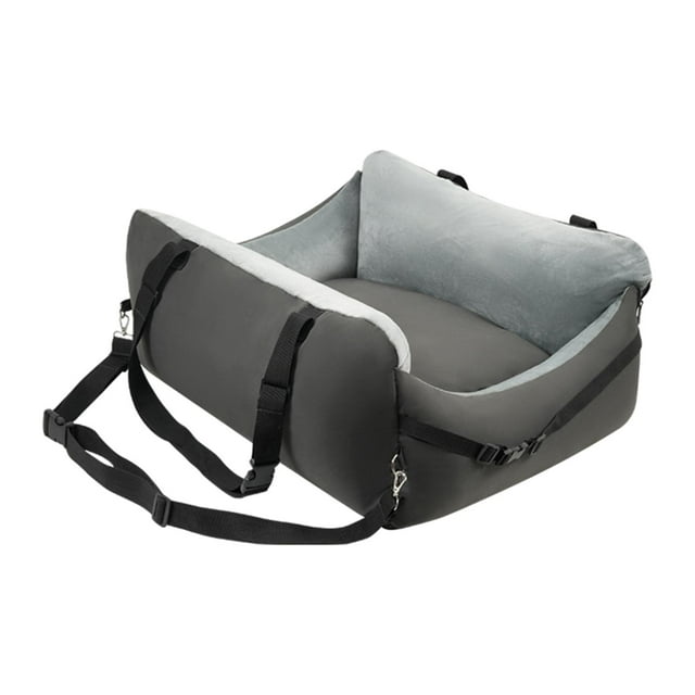 DOLITY Portable Chat Chiot Siège Voiture Accessoire Matériel Souple Sangle Réglable Gris