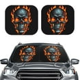 thumbnail image 2 of Fotbe Flame Metal Skull 2-Piece Car Windshield Sun Shade | Sun Blocker for Car Windshield | Foldable Automotive Interior Accessories for Sun Protection-Small, 2 of 7