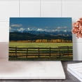 thumbnail image 2 of Nature Cutting Board, Farm Field with Snow Covered Mountain Nature Valley Forest Panoramic Work of Art, Decorative Tempered Glass Cutting and Serving Board, Small Size, Multicolor, by Ambesonne, 2 of 5