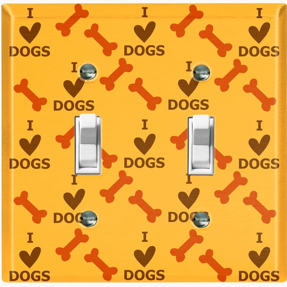 Metal Light Switch Plate Cover Cute Puppy Dog Paw Prints Pink DOG039