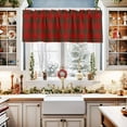 thumbnail image 2 of Curtain Valance for Windows Merry Christmas Red Green Tartan Kitchen Valances Rod Pocket Short Curtains,Winter Vintage Farm Plaid Window Treatment Panel for Living Room Bathroom Bedroom 54x18in, 2 of 7