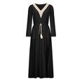thumbnail image 4 of Qiopertar Robe d'Été Décontractée Mode Manches Longues Couleur Unie Col en V en Solde à Moins de 5$ en Solde, 4 of 6