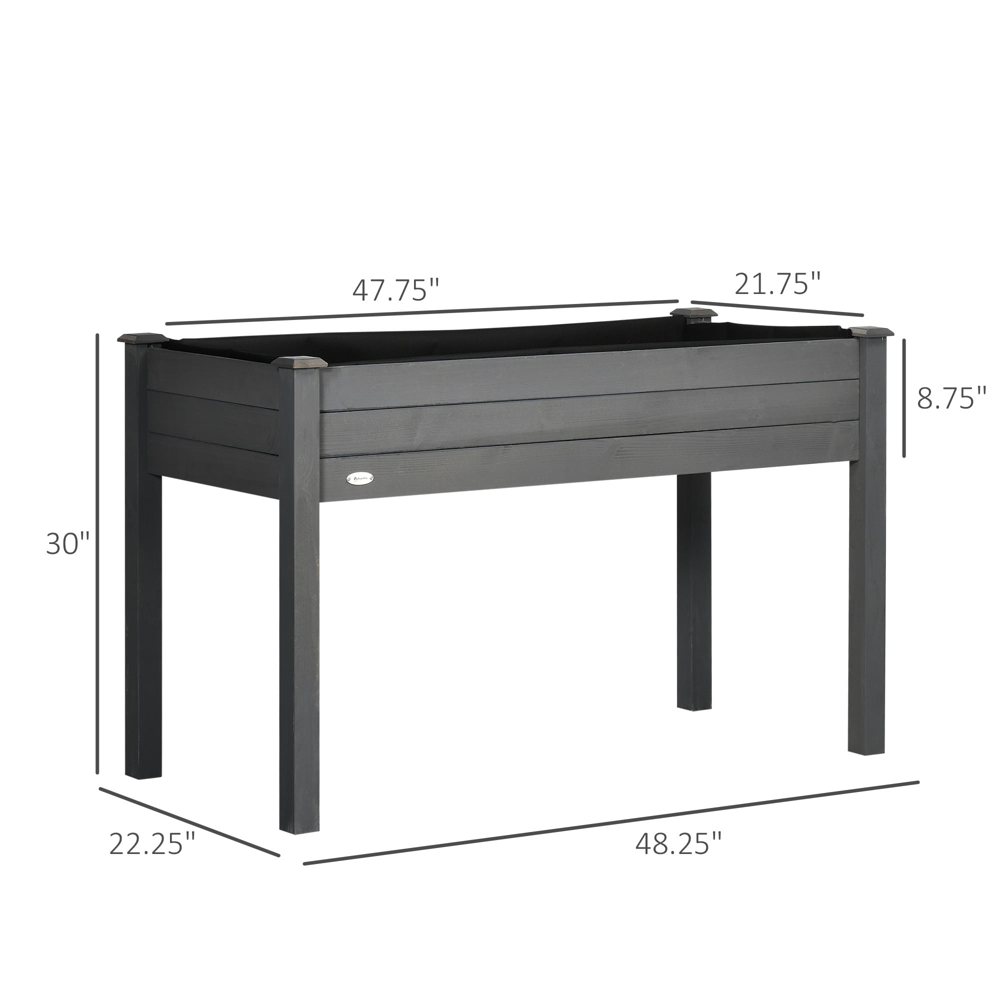 AsterOutdoor Raised Garden Bed with Legs, Elevated Wooden Planter Box, Self-Draining with Bed Liner Backyard, 48.25" L x 22.25" W x 30" H.220 lbs