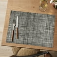 thumbnail image 4 of Sm:)e Dark Gray Placemats Set of 4 - Heat Resistant Non-Slip Place mats for Dining Table, Washable Durable PVC Table Mats, 4 of 7