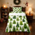 thumbnail image 2 of Manfei Christmas Tree Twin Sheets Pine Bedding, Navy Silver 3pcs (1 Flat Sheet, 1 Fitted Sheet and 1 Pillowcase), 2 of 6