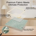 thumbnail image 3 of Inosoo Thick Faux linen Tablecloth, 48 inch Round TPU Waterproof & Oil Proof Wipe Clean Fabric Table Cover, Lake Blue, 3 of 7