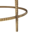 thumbnail image 4 of DecMode 31" x 18" Beige Marble Round Coffee Table with Hammered Gold Metal Legs, 1-Piece, 4 of 13