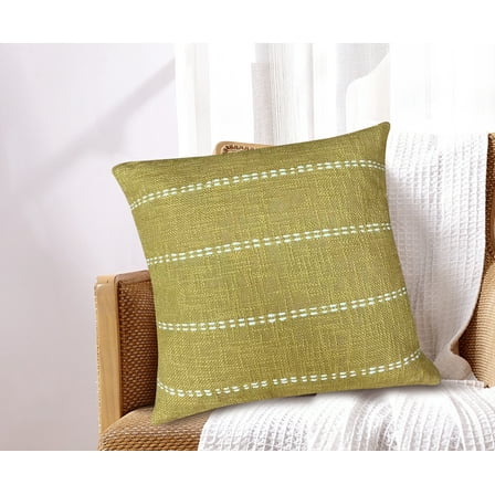 Melba Cotton Decorative Throw Pillow 18x18" Wheat 1 pack